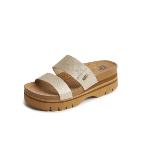 REEF Cushion Vista Higher Womens Platform Fashion Sandal, Arch Support, Ultra Soft Cushion Footbed, Champagne, 7 - Image 1