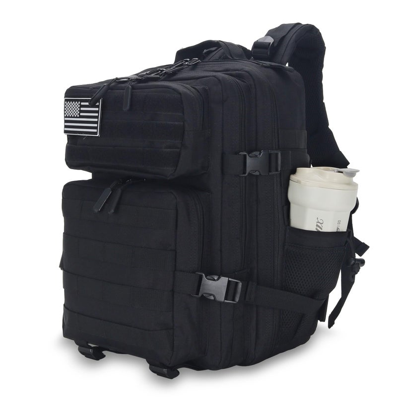 Lovelinks21 25L Tactical Backpack for Men and Women Military Backpack Small Assault Pack Molle Backpack Bug Out Bag Travel Rucksack Daypack (Black) - Image 1