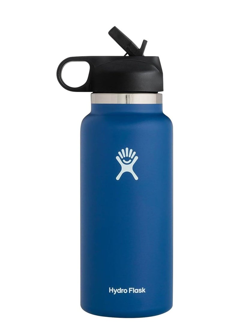 Hydro Flask Stainless Steel Vacuum Insulated Straw Lid Outdoors Gym Sports Water Bottle Blue 946ml/32oz  - Image 1