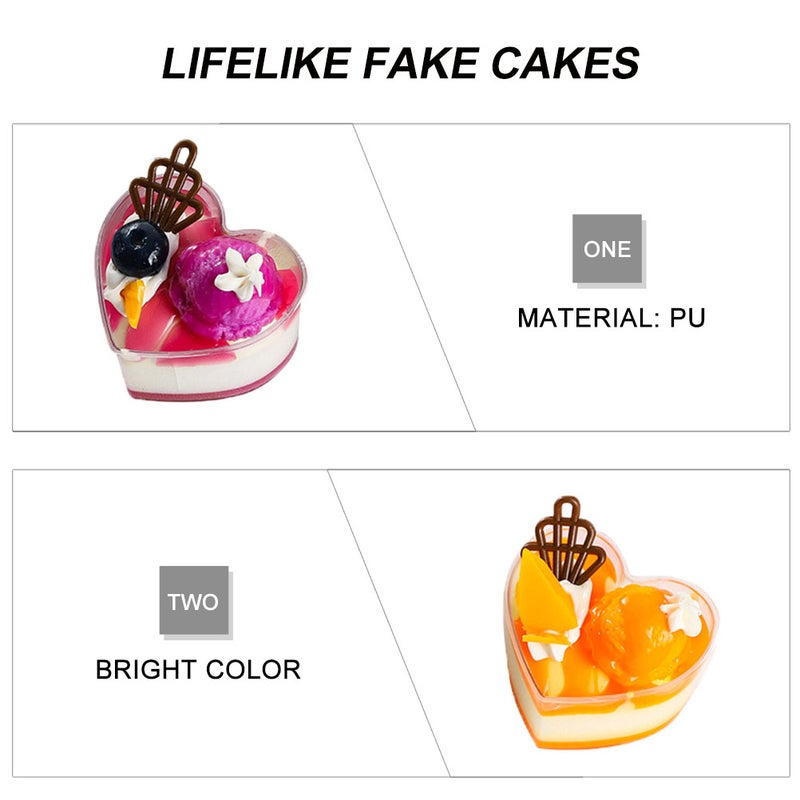 2Pcs Simulation PU Butter Cake Models Lovely Models Home Photo Props - Image 3