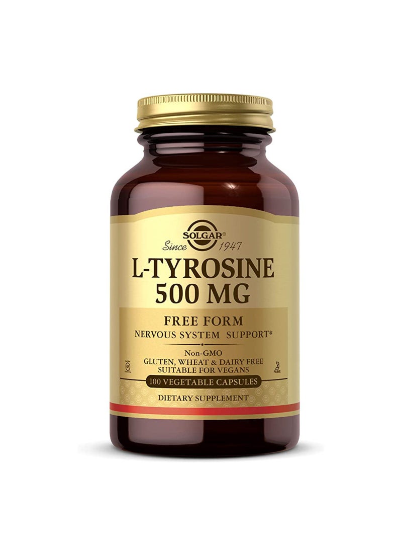 L-tyrosine, 500 mg, 100 Vegetable Capsules