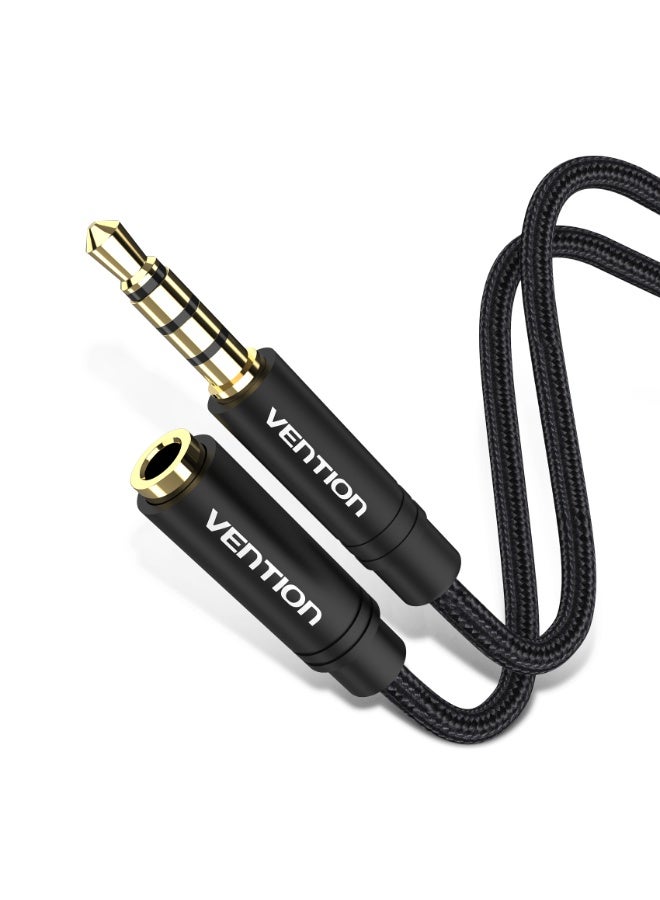 VENTION Cotton Braided 3.5mm Audio Extension Cable Black Metal Type Model - Image 3