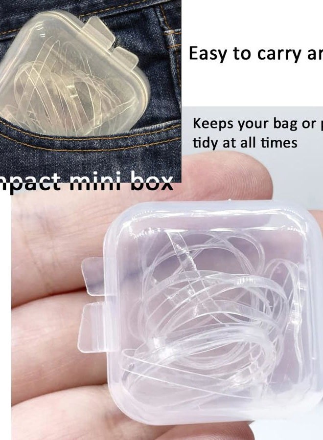 BEBEEPOO Clear Hair Elastics, BEBEEPOO 2000pcs Mini Rubber Bands for Hair, Clear Mini Elastic Hair Ties with Small Box, Soft Small Hair Tties for Girls Kids Women - Image 5