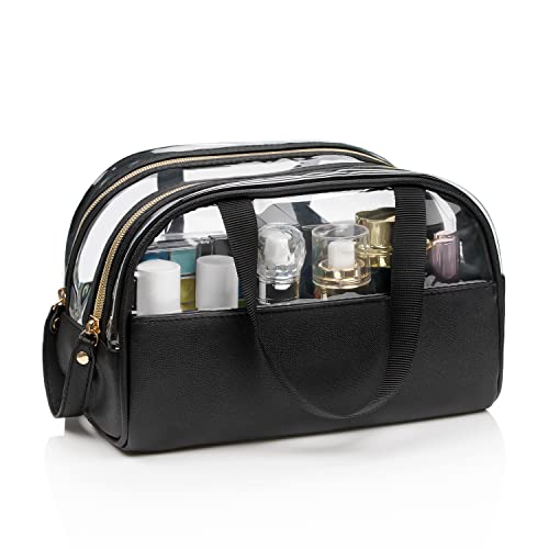 Ethereal Clear Makeup Bag Large Opening TSA Approved Toiletry Bag Portable Cosmetic Bag for Women Tote Bag Waterproof Travel Makeup Bag Organizer - Image 1
