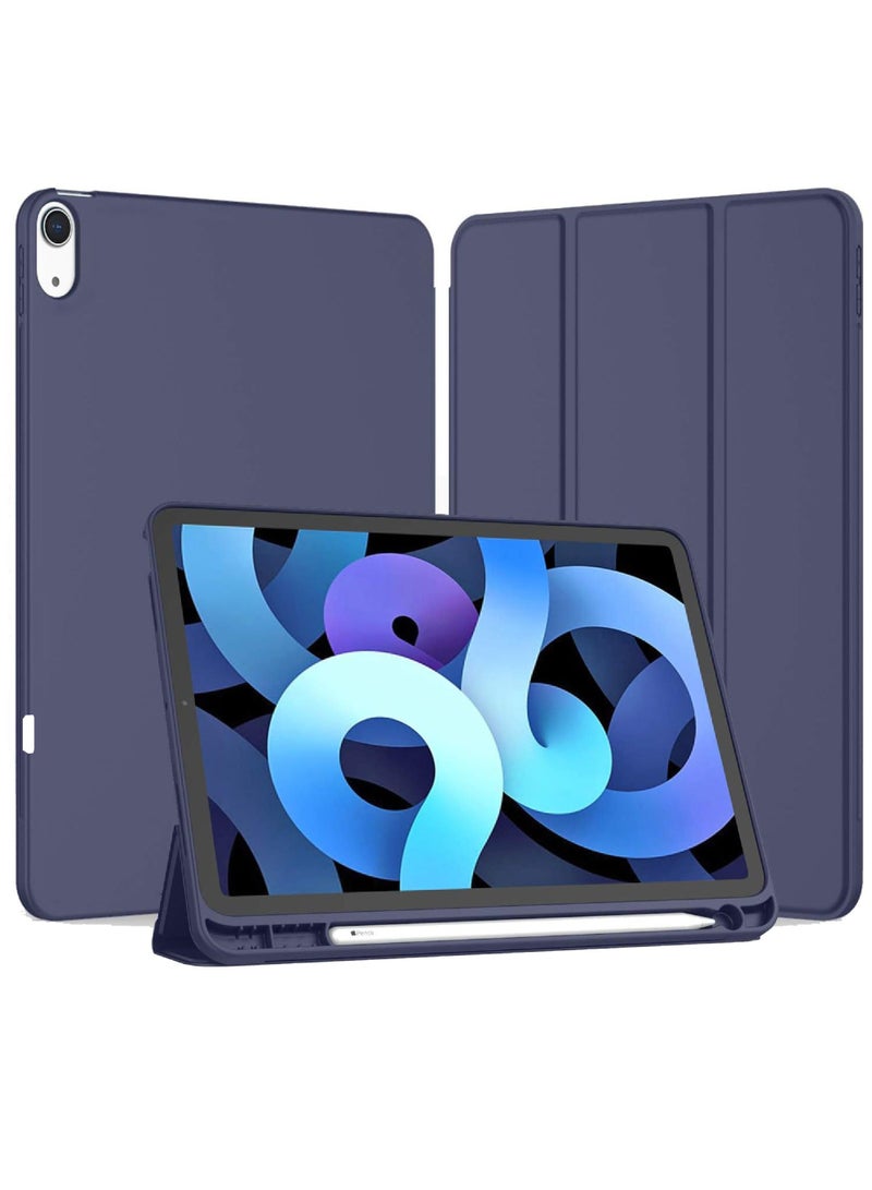 Rock Pow Case for iPad Air 11-Inch M2 (2024), iPad Air 5/4 (2022/2020 5th/4th Generation 10.9-Inch) with Pencil Holder, Slim Tablet Cover with Soft TPU Back, Auto Wake/Sleep - Image 1