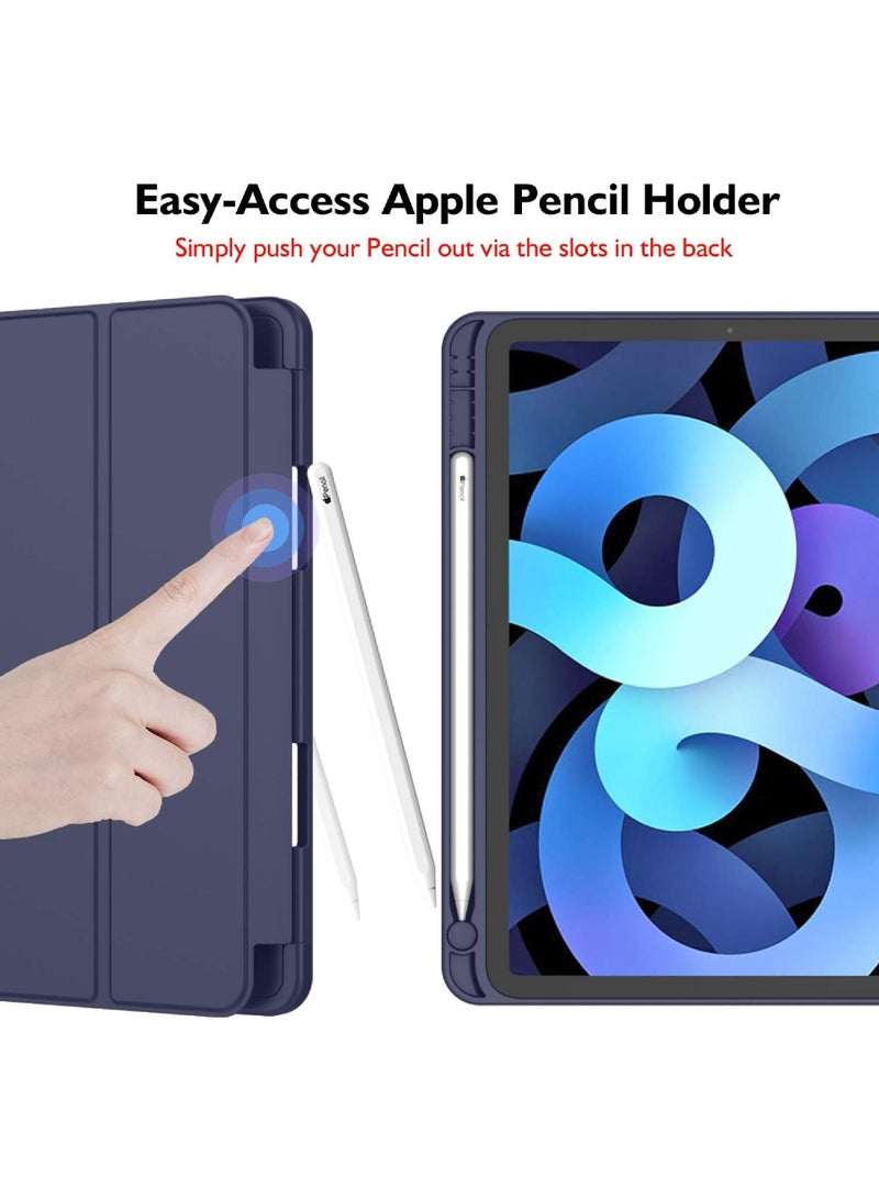 Rock Pow Case for iPad Air 11-Inch M2 (2024), iPad Air 5/4 (2022/2020 5th/4th Generation 10.9-Inch) with Pencil Holder, Slim Tablet Cover with Soft TPU Back, Auto Wake/Sleep - Image 4