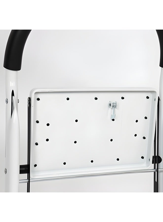 LIBERTI 4-Step Steel Folding Step Ladder with Safety Handrail, Heavy-Duty 150kg Load Capacity, Anti-Slip Wide Steps, Slim Compact Foldable Design, Portable Indoor Step Stool for Home & Kitchen. - Image 3