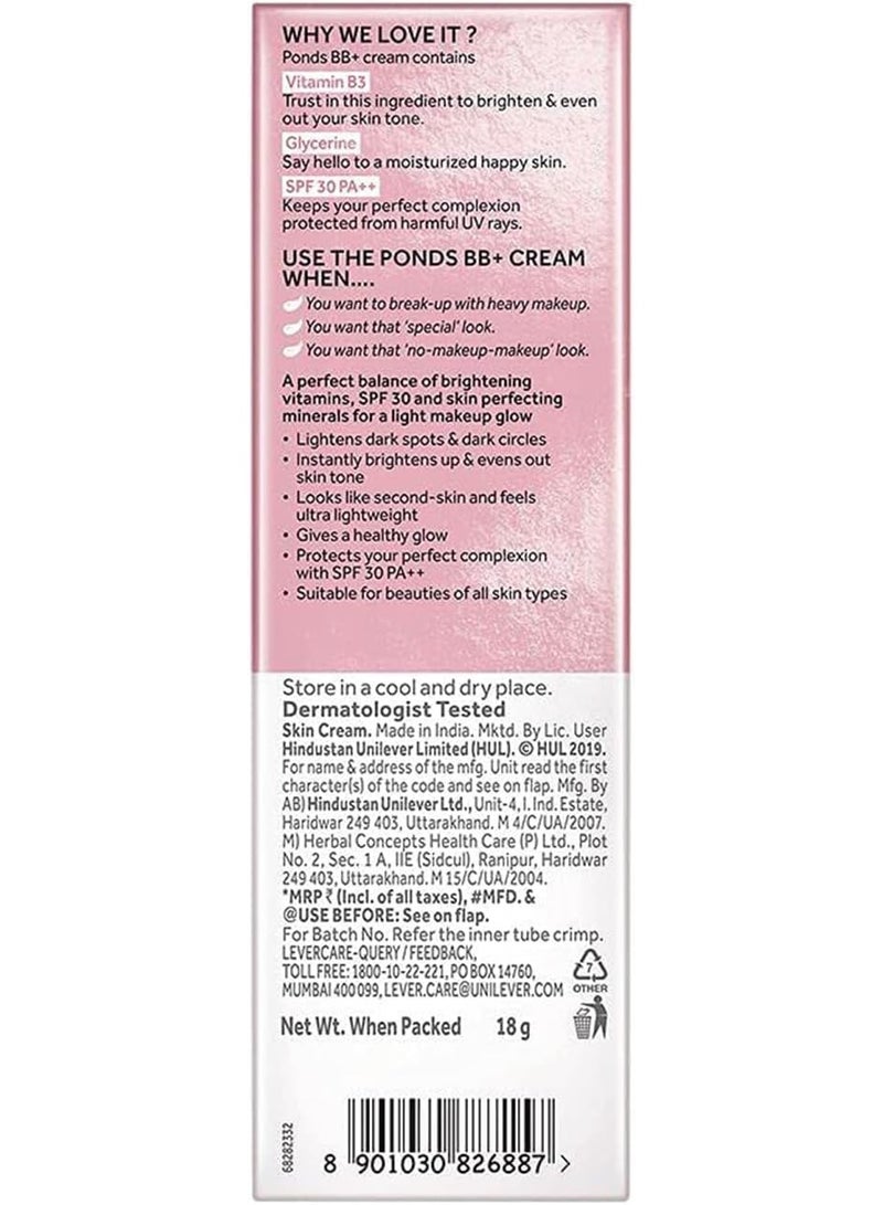 PONDS POND'S BB+ Cream, Instant Spot Coverage + Light Make-up Glow, ivory 18g - Image 3