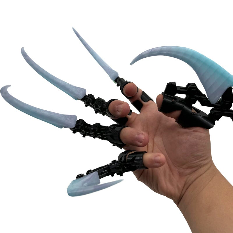 enttgo 3D Printed Halloween Claw Decoration FiveFinger Mobile Toy Suitable for Halloween Parties Cosplay Equipment Glow at Night Blue - Image 5