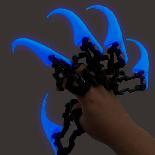 enttgo 3D Printed Halloween Claw Decoration FiveFinger Mobile Toy Suitable for Halloween Parties Cosplay Equipment Glow at Night Blue - Image 1