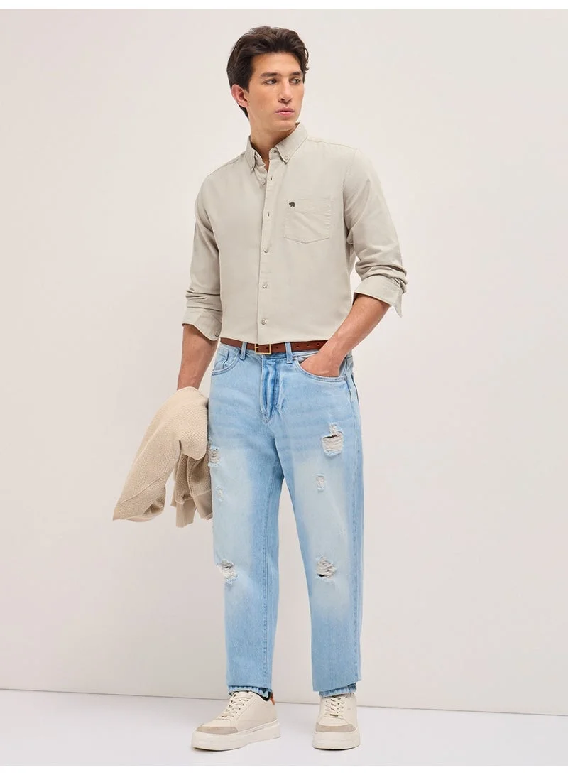 THE BEAR HOUSE  Men’s Long Sleeve Shirt – Classic, Comfortable and Stylish Essential for Work, Travel or Casual Outings for Men | Best Price UAE