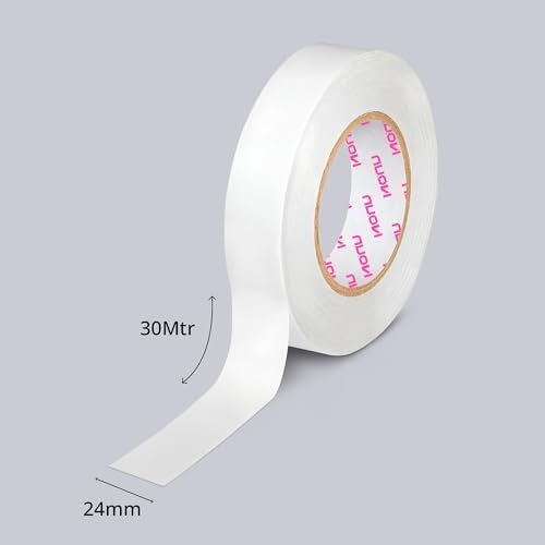NUOVI Double Sided Tissue Tape | 30meter X 2.4cm | White Translucent Double Sided Adhesive Sticky Tissue Tape | Ideal for Scrapbooking, Envelops, Posters, Crafting, DIY & More (Pack of 2) - Image 3