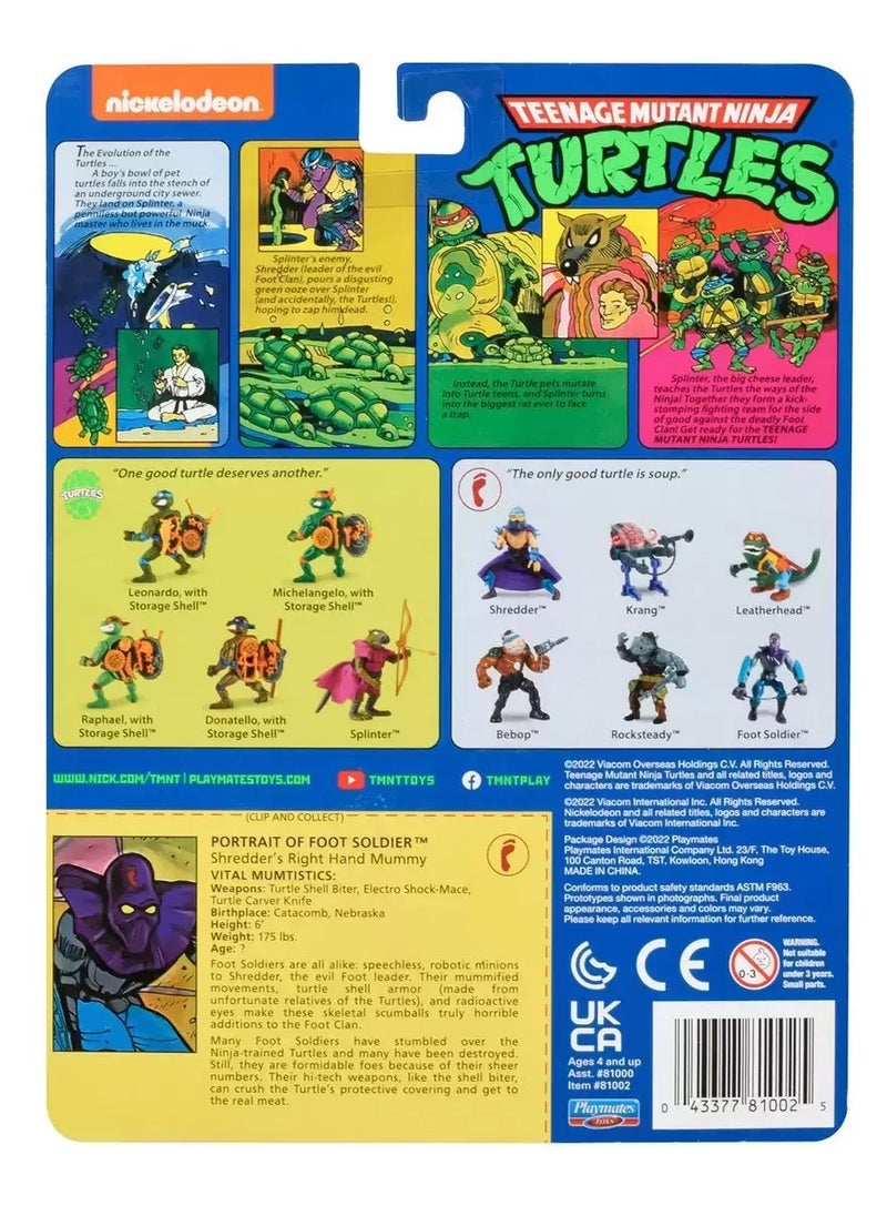 TMNT Teenage Mutant Ninja Turtles 4 Inch Action Figure Retro Rotocast Wave 2 - Foot Soldier  - Image 2