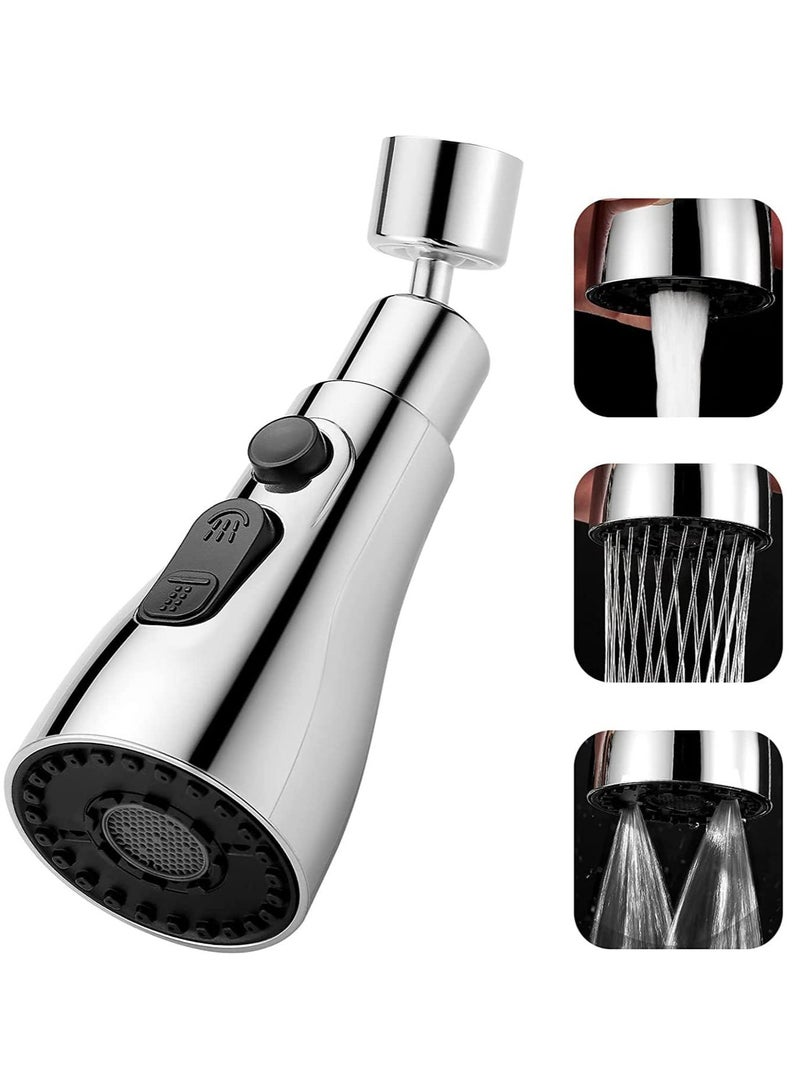 Universal Kitchen Faucet Tap Spray Head，360° Swivel Spout Faucet Extender 3 Modes - Image 1