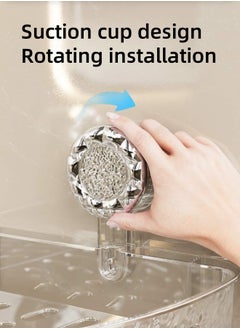 MLADEN Wall Mounted Bathroom Corner Shower Caddy with 4 Hooks,Suction Cup Style Bathroom Organizer, Adhesive Plastic No Drilling Rustproof Shower Shelf Organiser, Floating Shelves Rack for Kitchen, Toilet & Bathroom Storage  - Image 3