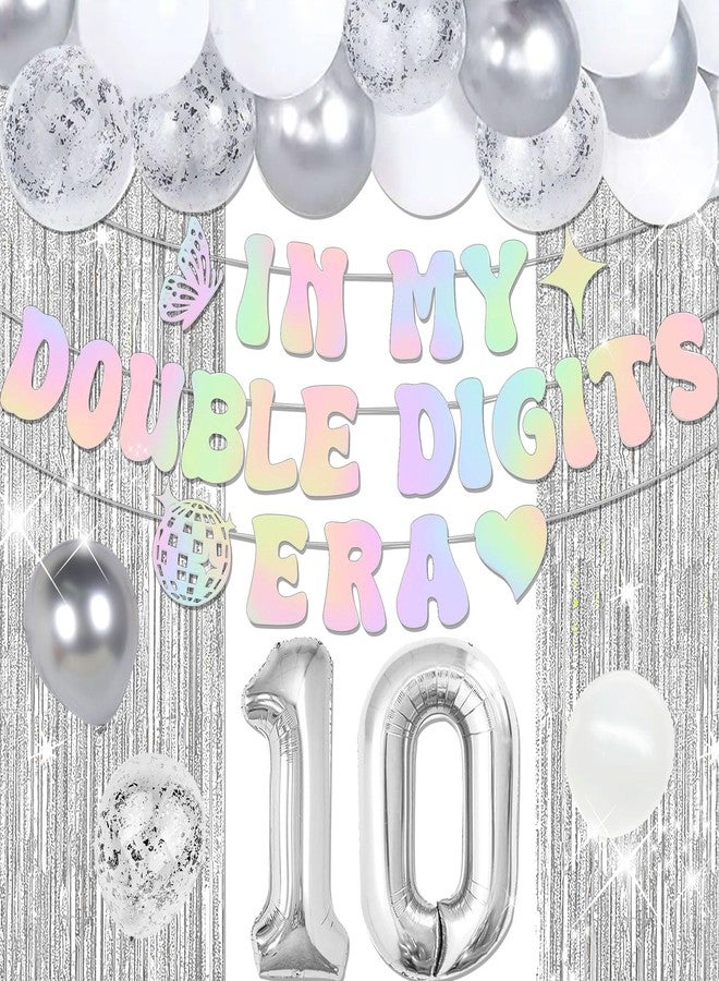 Roaring Good Time In My Double Digits Era 10th Birthday Girl Banner Balloons - Image 1