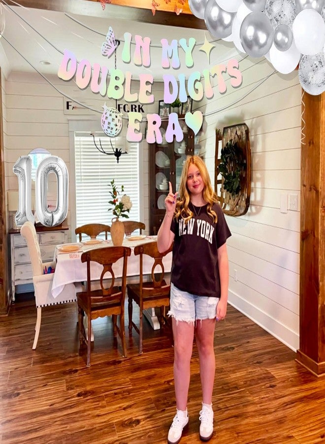 Roaring Good Time In My Double Digits Era 10th Birthday Girl Banner Balloons - Image 4