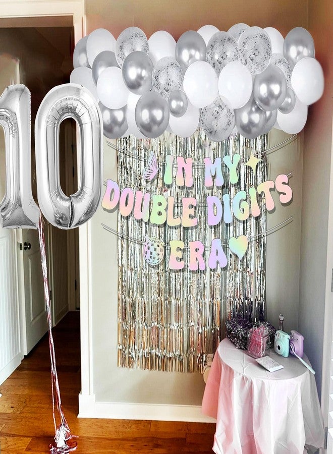 Roaring Good Time In My Double Digits Era 10th Birthday Girl Banner Balloons - Image 5