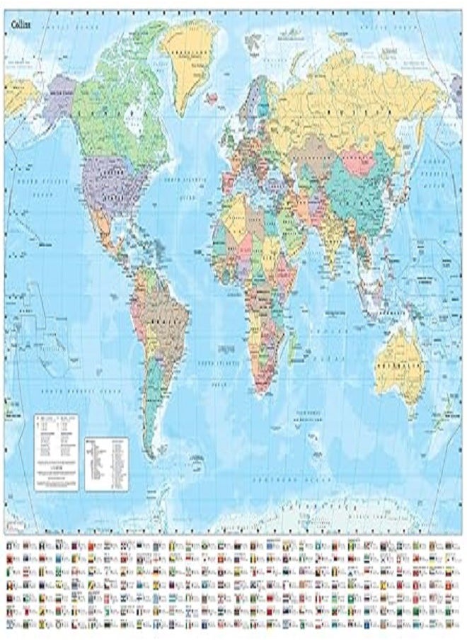 Collins World Wall Paper Map 