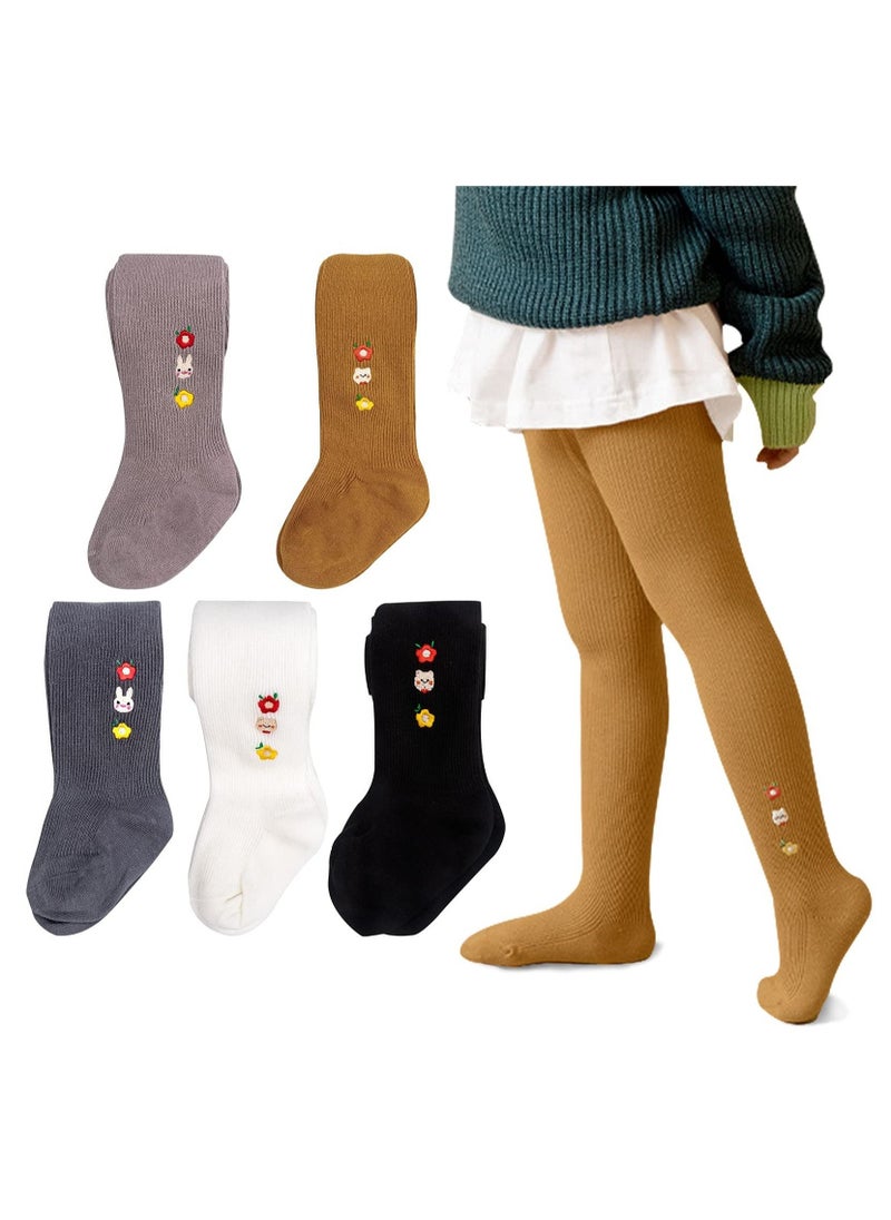 Excefore - Baby Tights For Girls, Soft Cotton Infant Leggings, Toddler Solid Knit Socks Warm Stockings, Newborn Pants - Image 1