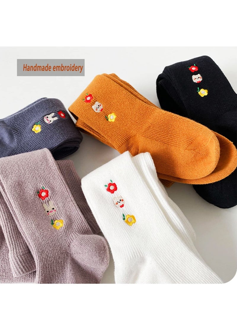 Excefore - Baby Tights For Girls, Soft Cotton Infant Leggings, Toddler Solid Knit Socks Warm Stockings, Newborn Pants - Image 1
