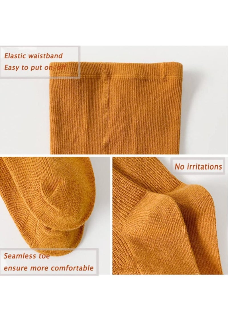 Excefore - Baby Tights For Girls, Soft Cotton Infant Leggings, Toddler Solid Knit Socks Warm Stockings, Newborn Pants - Image 1