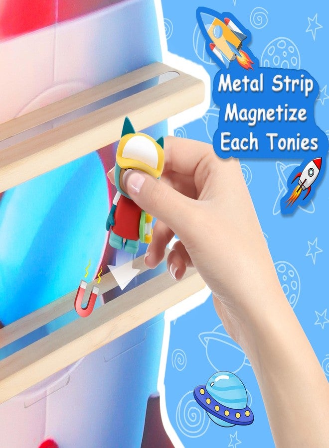 Taladad for Toniebox 2/1, Tonie Shelf Wall Mounted,Tonies Figures Tonies Storage,Magnetic Wooden Floating Shelves Compatible with Tonie Box Player Character for Children Room - Image 2
