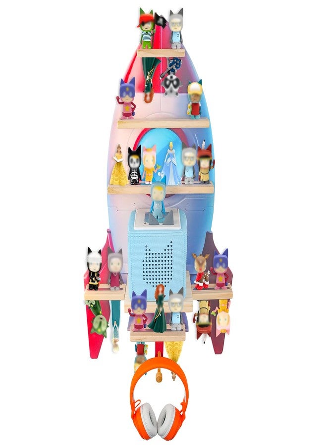 Taladad for Toniebox 2/1, Tonie Shelf Wall Mounted,Tonies Figures Tonies Storage,Magnetic Wooden Floating Shelves Compatible with Tonie Box Player Character for Children Room - Image 1