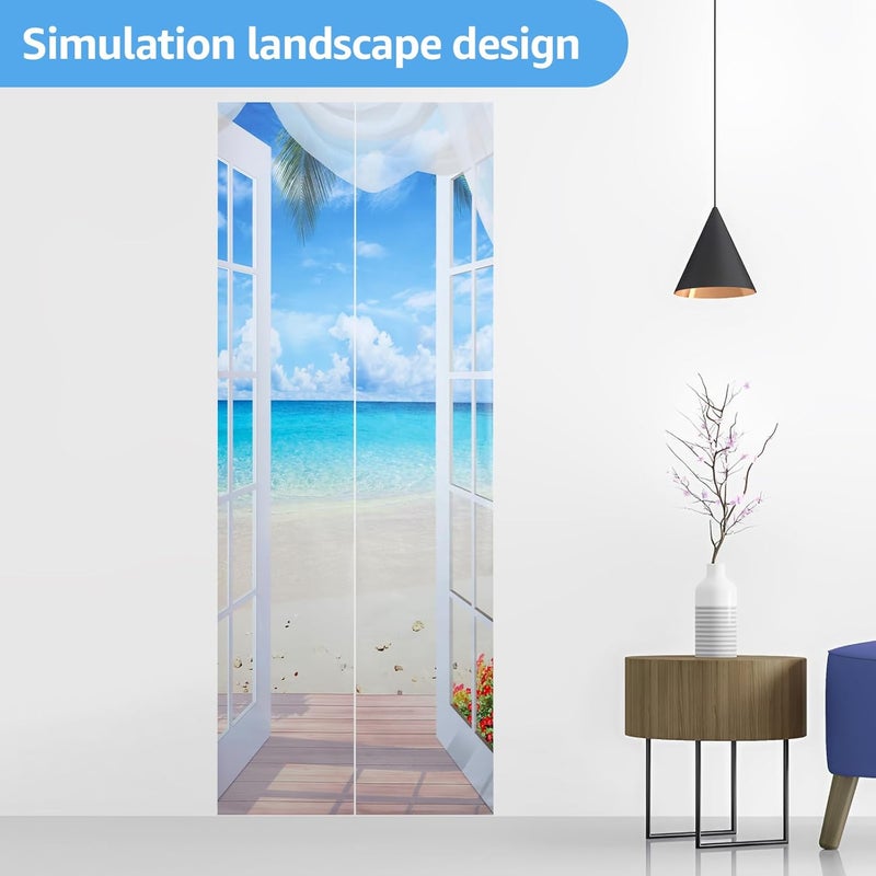 windforgecraft Door Wallpaper Murals Self-Adhesive Door Decals PVC Waterproof Door Poster Peel and Stick Vinyl Door Mural Decals Removable Art Door Decals for Bedroom Living Room Door Wall Decoration (Style 2) - Image 2