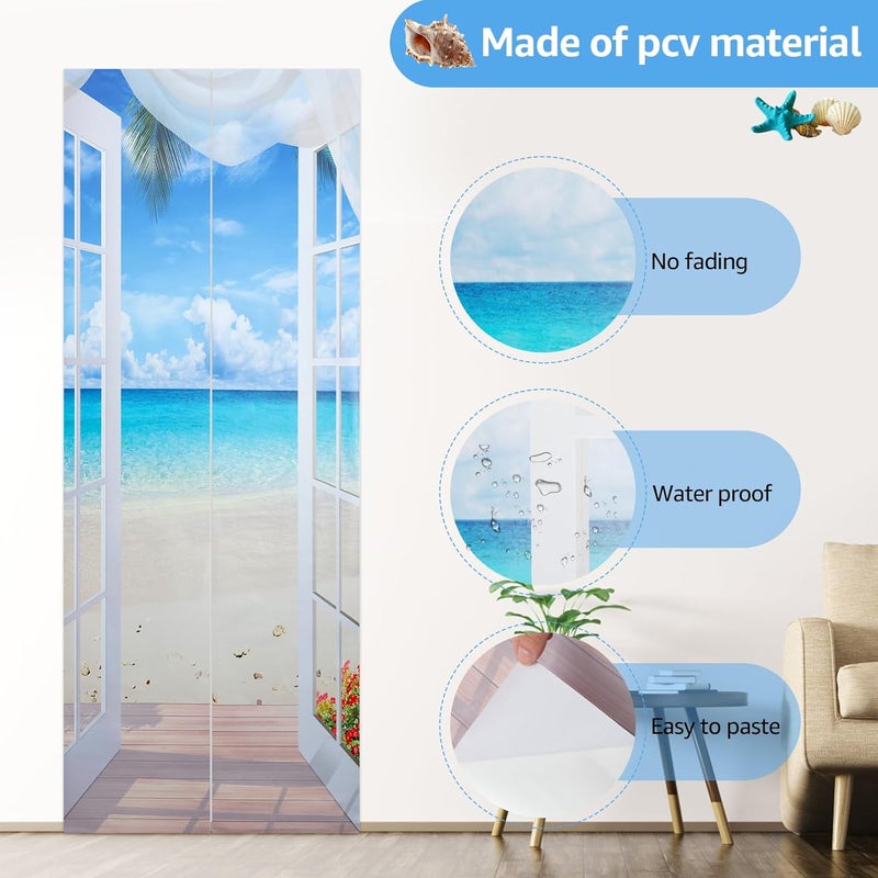 windforgecraft Door Wallpaper Murals Self-Adhesive Door Decals PVC Waterproof Door Poster Peel and Stick Vinyl Door Mural Decals Removable Art Door Decals for Bedroom Living Room Door Wall Decoration (Style 2) - Image 4