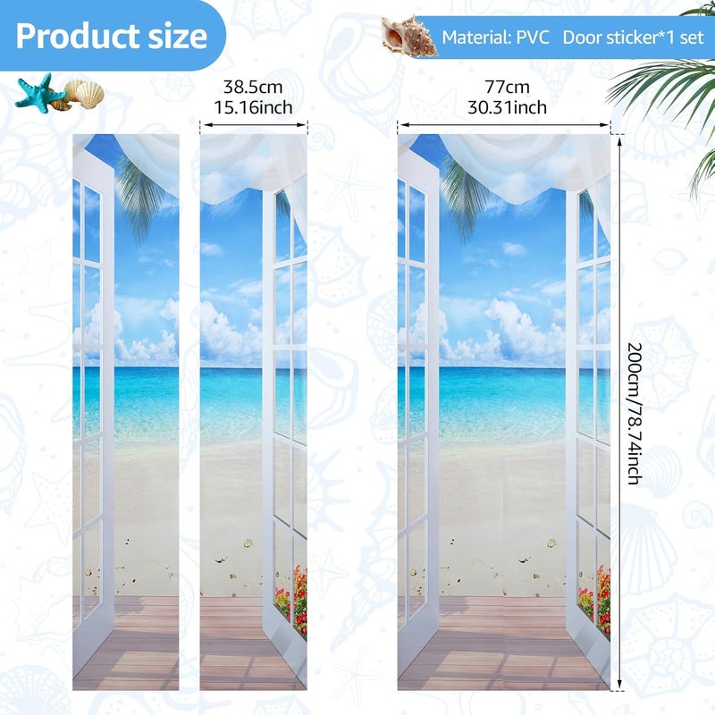 windforgecraft Door Wallpaper Murals Self-Adhesive Door Decals PVC Waterproof Door Poster Peel and Stick Vinyl Door Mural Decals Removable Art Door Decals for Bedroom Living Room Door Wall Decoration (Style 2) - Image 1