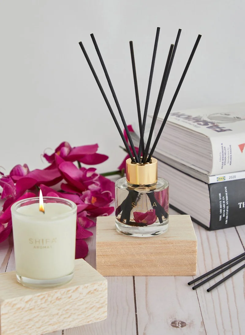 Shifa Aromas Rose Otto, Oud & Peony Candle & Diffuser Set