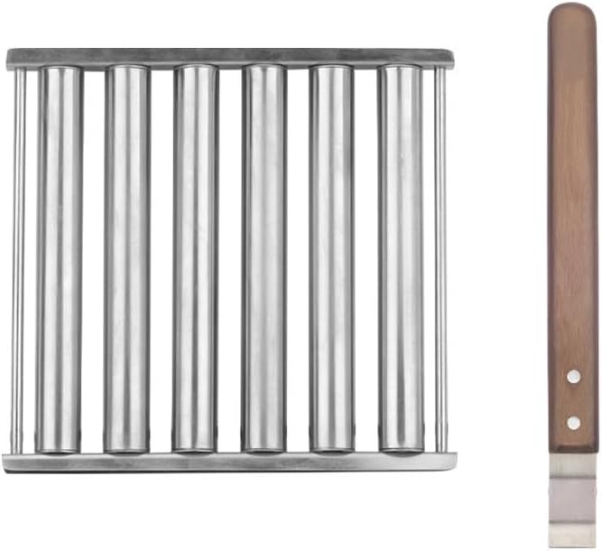 كلاراكو بكرة سجق للشواء، حامل بكرة سجق، بكرة هوت دوج، شواية هوت دوج بالبخار من الفولاذ المقاوم للصدأ بمقبض خشبي، ملحقات أساسية للشواء والتخييم - Image 4