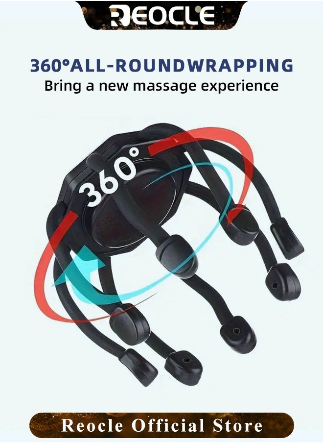 REOCLE Electric Scalp Massager Head Massager with 8 Vibrating Contacts & 3 Modes 360 Degree Head Massager Cordless Portable Head Scratcher for Stress Relax  - Image 3