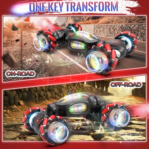 Fosgoit Gesture Sensing RC Stunt Car Toys for 612 Boys Girls Birthday Gifts for Kids 24Ghz 4WD Hand Controlled RC Car with Light Music Spray DoubleSided 360 Rotating - Image 5