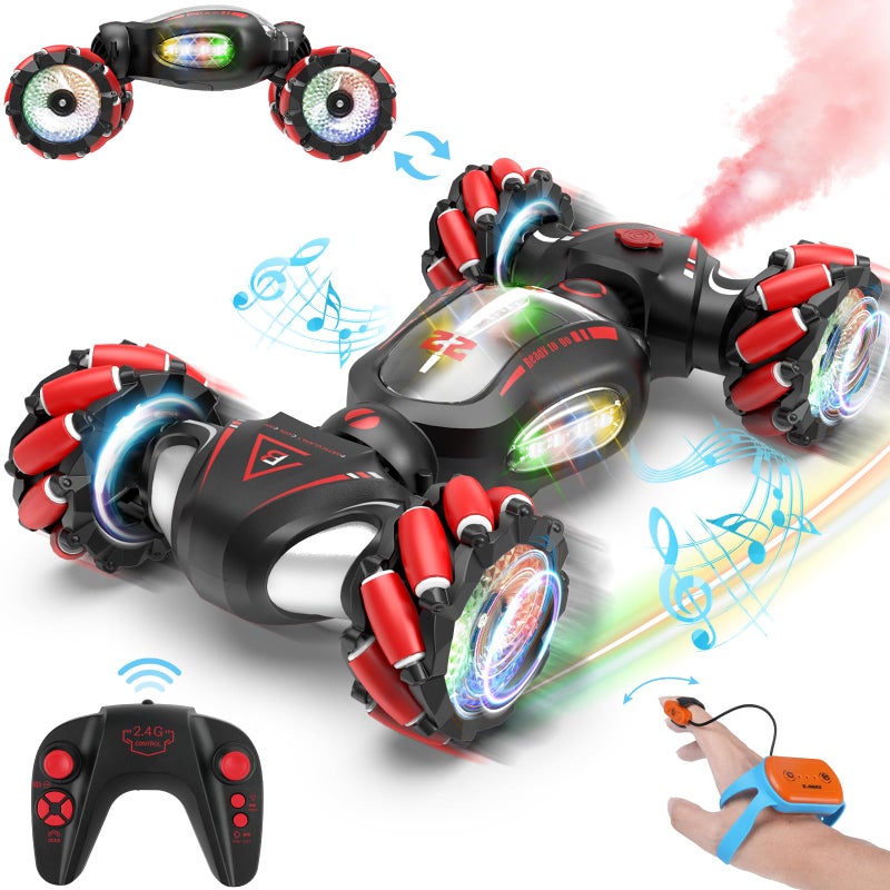 Fosgoit Gesture Sensing RC Stunt Car Toys for 612 Boys Girls Birthday Gifts for Kids 24Ghz 4WD Hand Controlled RC Car with Light Music Spray DoubleSided 360 Rotating - Image 3