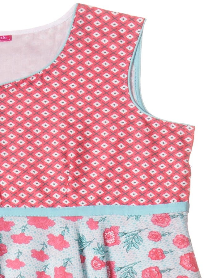 BIBA GIRL PRINTED FITTED KID(KW2767_CORAL/TURQ_9) - Image 2