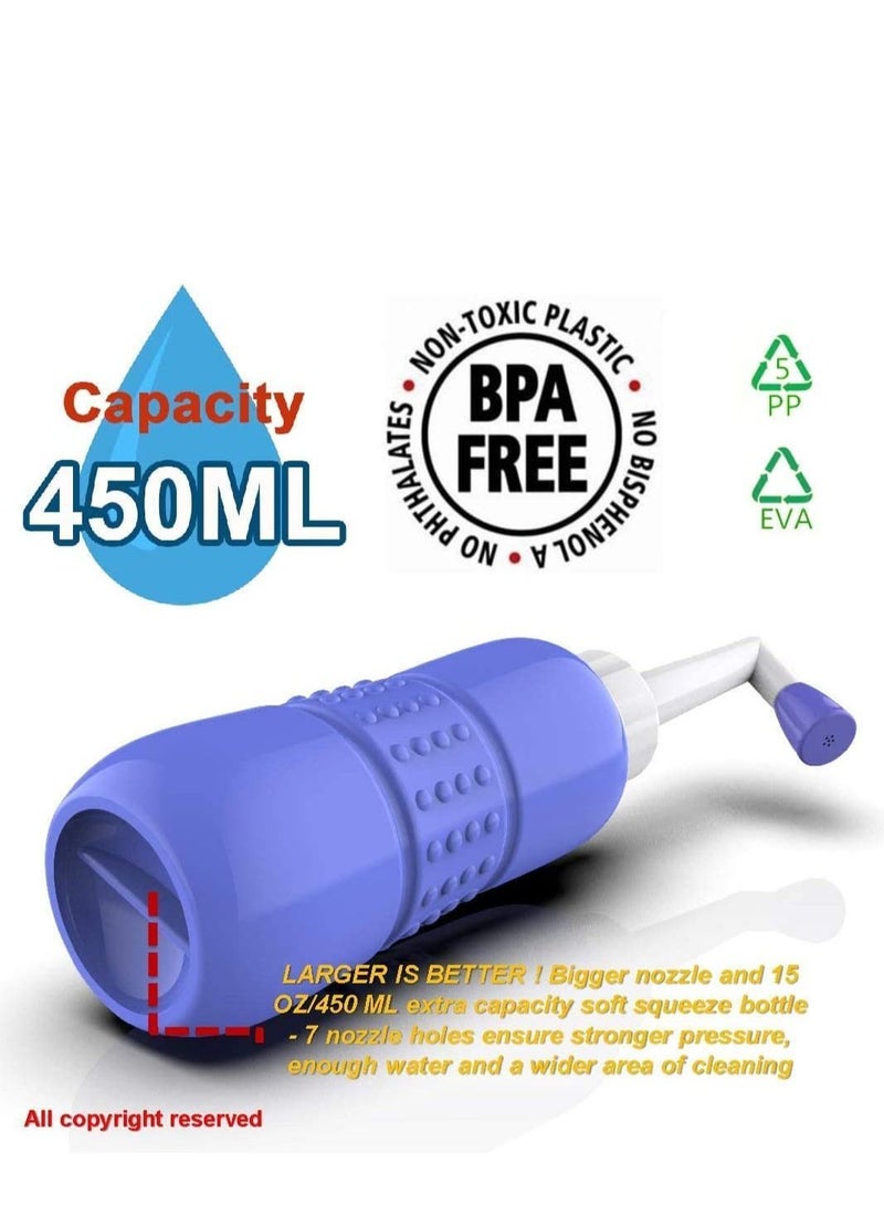 Y&D Travel Portable Bidet, Personal Handheld Bidet Sprayer for Kids Washing Women Cleansing 450ML Capacity and Angled Nozzle Spray  - Image 2