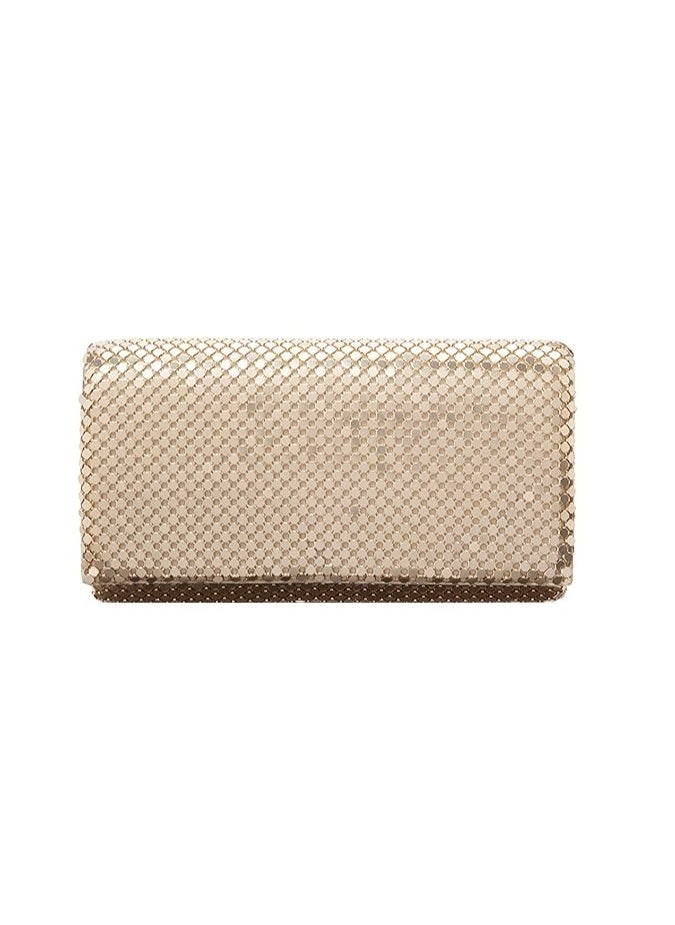 Jessica McClintock - Metal Mesh Roll Evening Bag Clutch Purse (4.5" x 7.5" x 2", Shoulder Chain Included) - Image 1