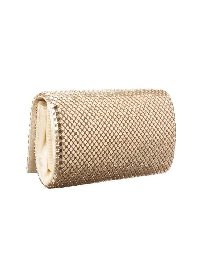 Jessica McClintock - Metal Mesh Roll Evening Bag Clutch Purse (4.5" x 7.5" x 2", Shoulder Chain Included) - Image 1