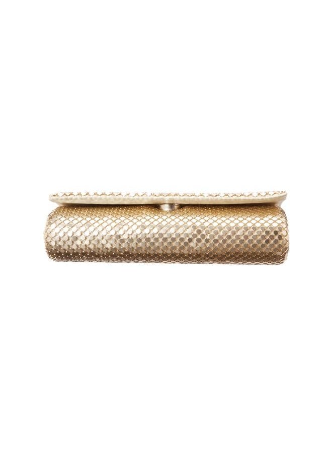 Jessica McClintock - Metal Mesh Roll Evening Bag Clutch Purse (4.5" x 7.5" x 2", Shoulder Chain Included) - Image 1