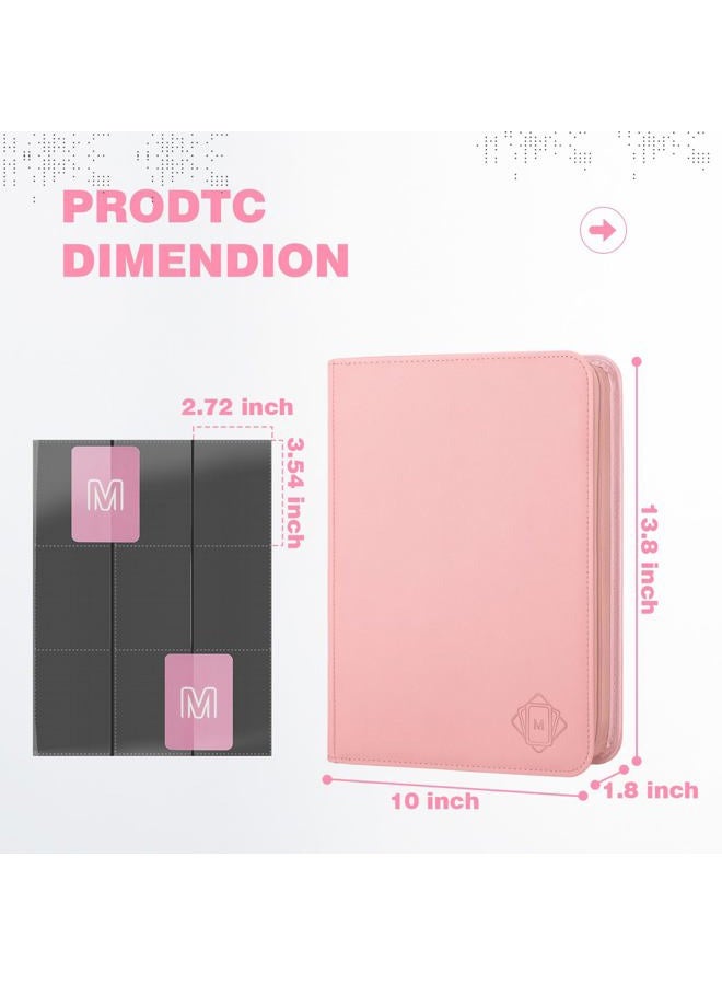 MOSLA Trading Card Binder with 9 Side Loading Pocket Card Album Hold Up to 540 Cards PU Card Collection Binder, Collectible Albums Card Folder for MTG, TCG, Sports Cards（9-Pink） - Image 5