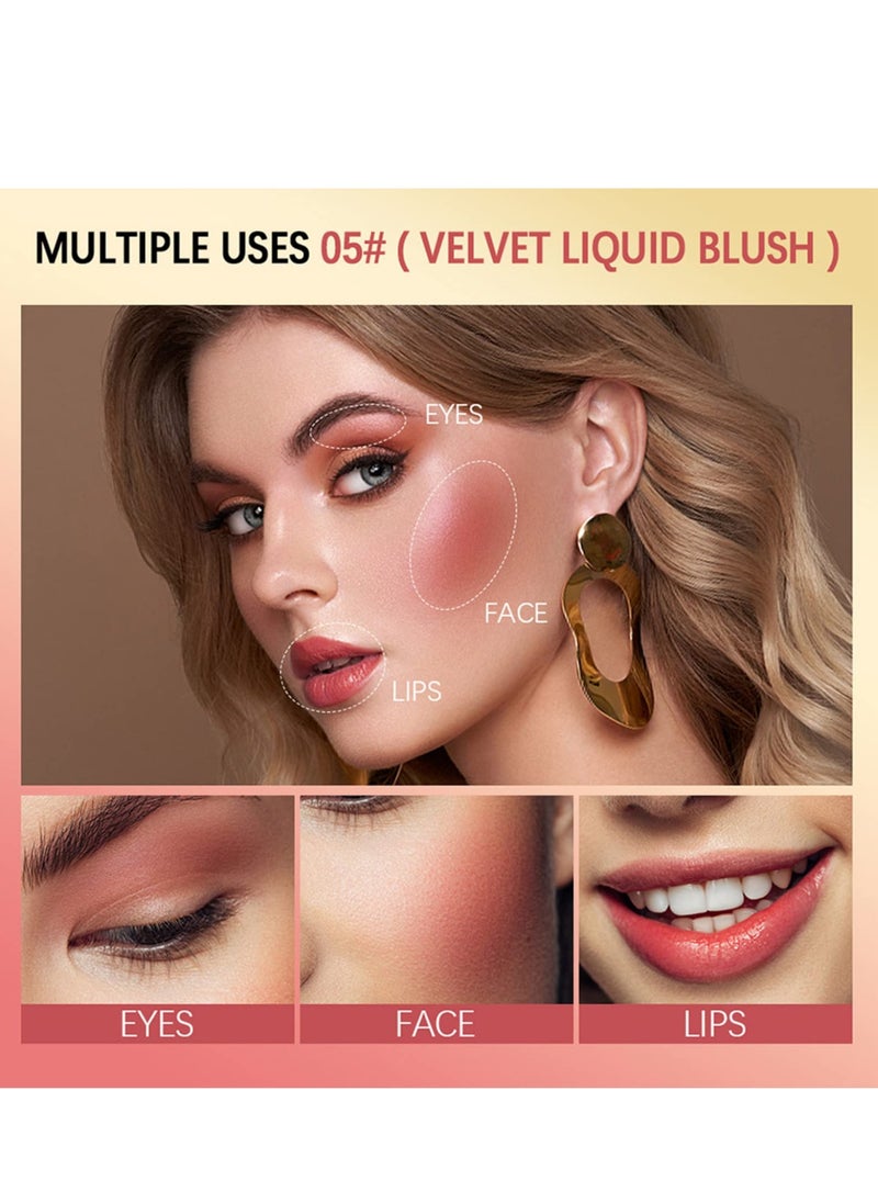 Liquid Blush for Cheeks Soft Cream Blush Makeup Lightweight Breathable Feel Natural Looking Silky Smooth Creamy Formula Waterproof Long-wearing Blends Perfectly onto Skin