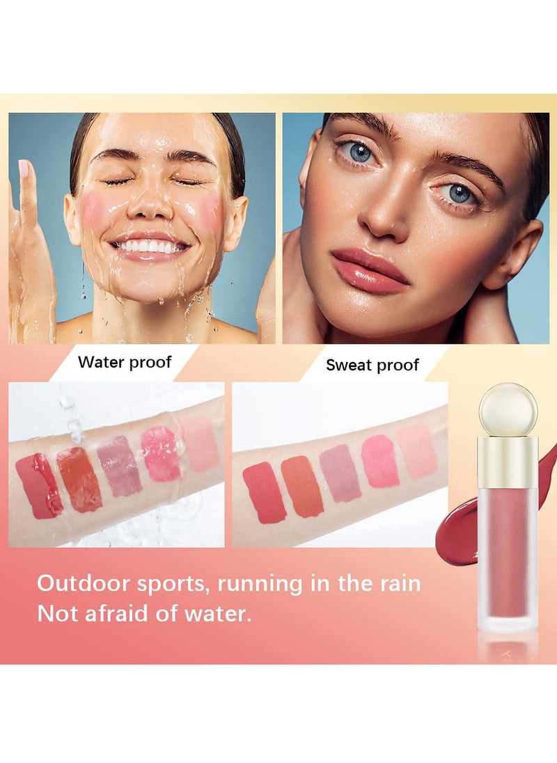 Liquid Blush for Cheeks Soft Cream Blush Makeup Lightweight Breathable Feel Natural Looking Silky Smooth Creamy Formula Waterproof Long-wearing Blends Perfectly onto Skin