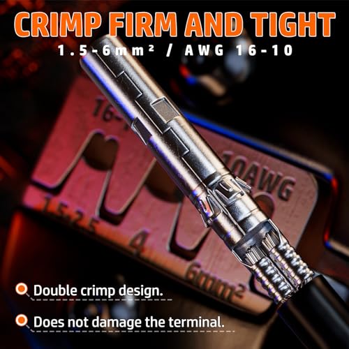 PEBA Crimping Tool Kit, Solar Crimper for AWG 16-10 Solar Panel Cable Wire, with 6 Pairs Solar connectors, Solar Wire Stripper and 1 Pair Solar Connector Spanner Wrench - Ratchet Crimp Tool Set - Image 3