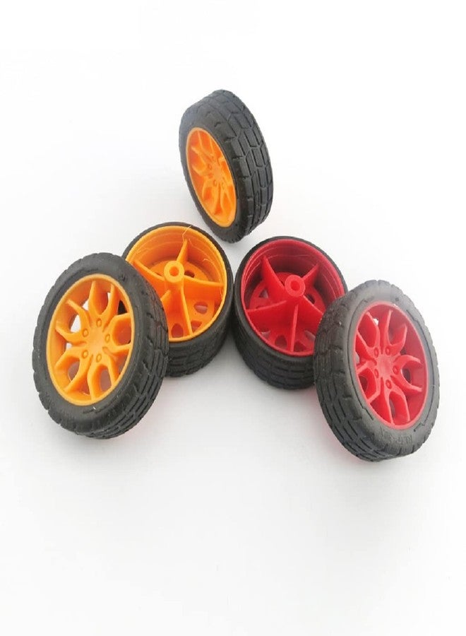 Alextend 10pcs Toys Car Wheels 30mm Rubber Tire for DIY Model Toy Accessories (Orange) - Image 3