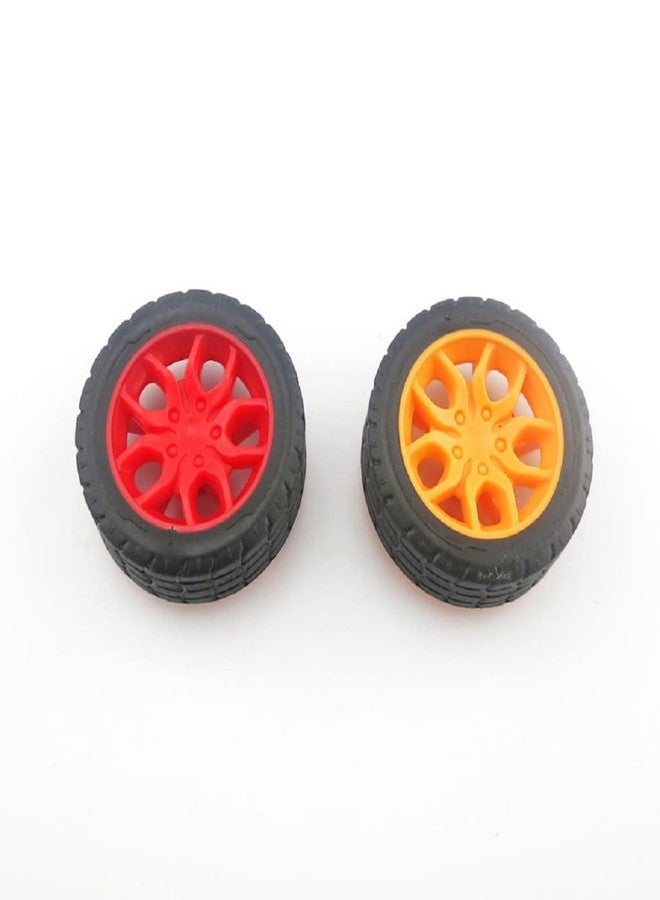 Alextend 10pcs Toys Car Wheels 30mm Rubber Tire for DIY Model Toy Accessories (Orange) - Image 4