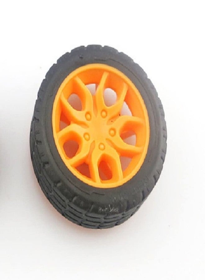 Alextend 10pcs Toys Car Wheels 30mm Rubber Tire for DIY Model Toy Accessories (Orange) - Image 1