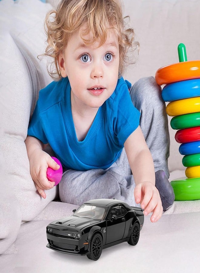 FEXXA Hellcat 1:32 Scale Dodge Challenger Die-Cast Metal Toy Model Car for Kids - Pull Back Mechanism, Birthday Gift for 3+ Year Old Boys (Black) - Image 2