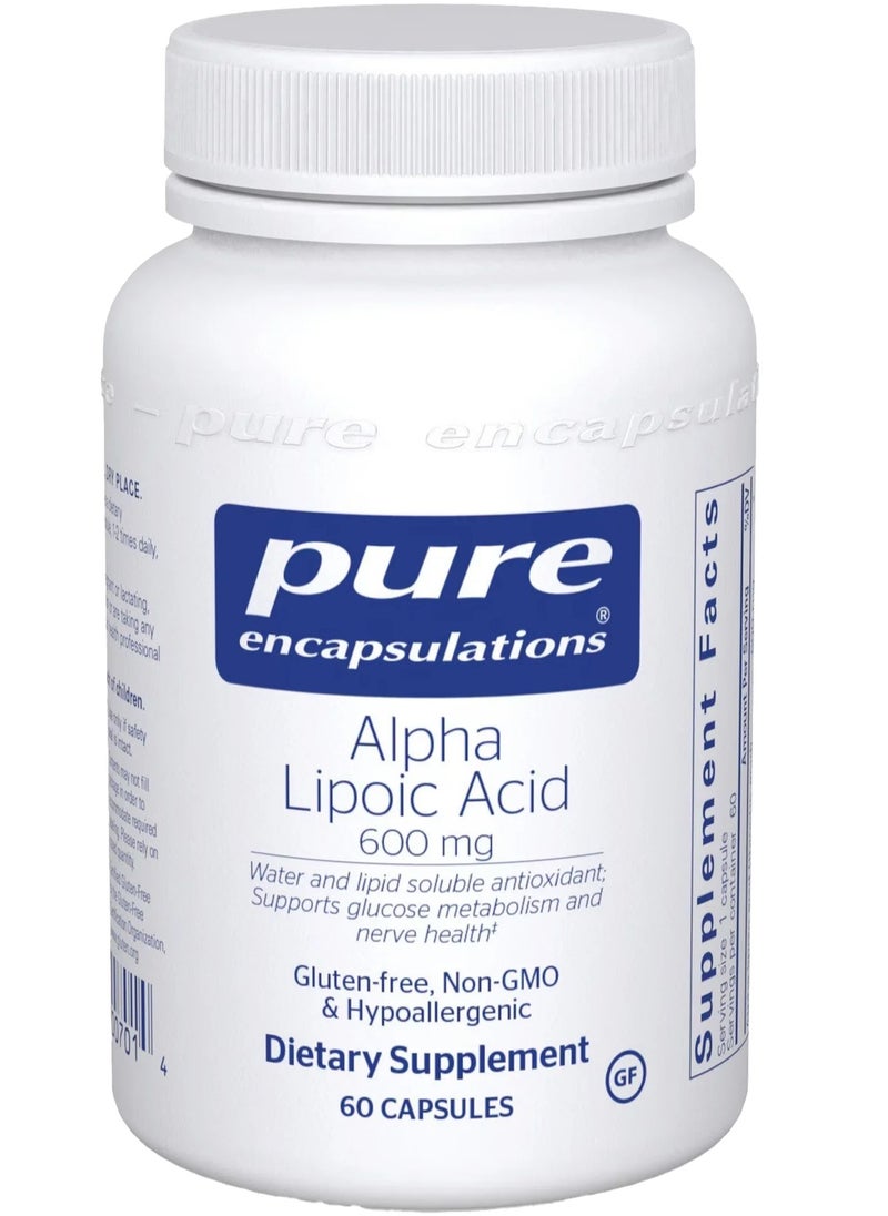 Pure Encapsulations - Alfa Lipoic Acid 600 mg - 60 Capsules - Image 1